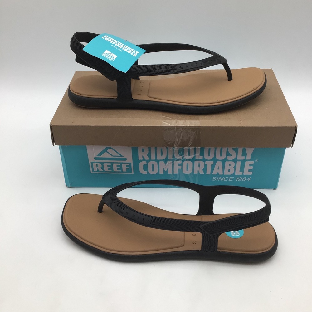 Reef Water Willow Maya Womens Sandals Black‎ Tan CJ7168 Size 9 NEW